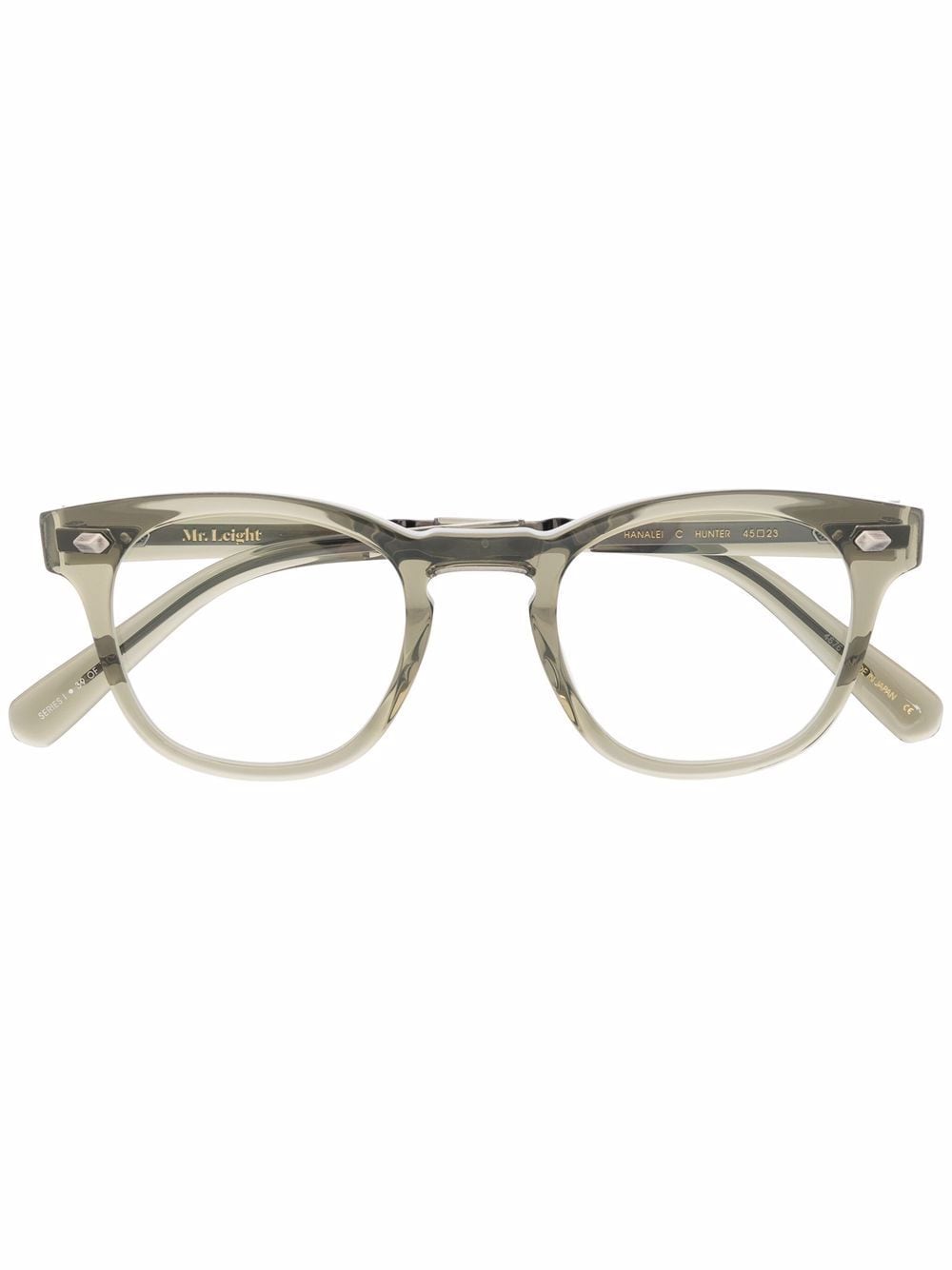 Garrett Leight logo square-frame glasses - Green von Garrett Leight