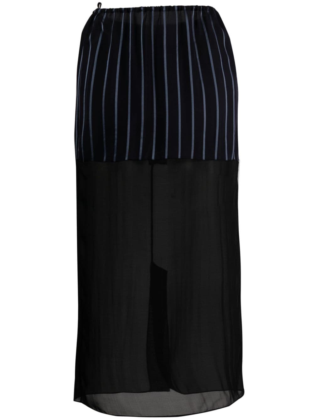Gauchère striped sheer midi skirt - Blue von Gauchère