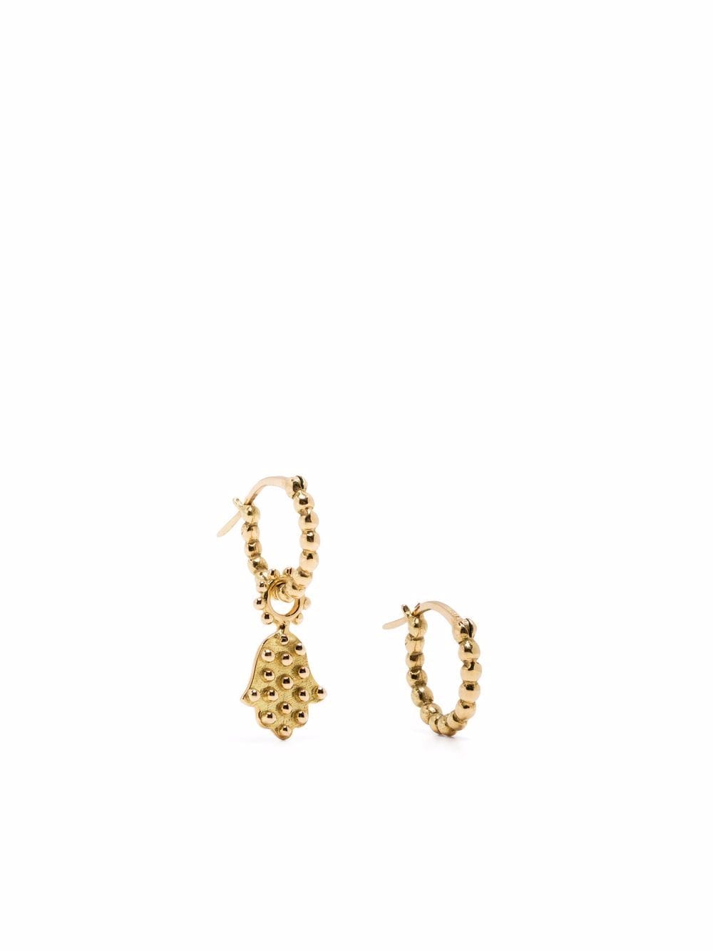 Gaya 18kt yellow gold Hamsa charm hoop earrings von Gaya