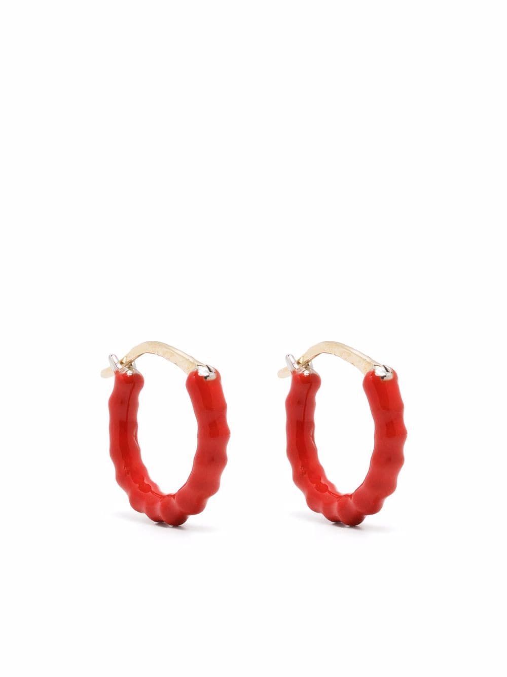 Gaya 18kt yellow gold mini enamelled hoop earrings von Gaya