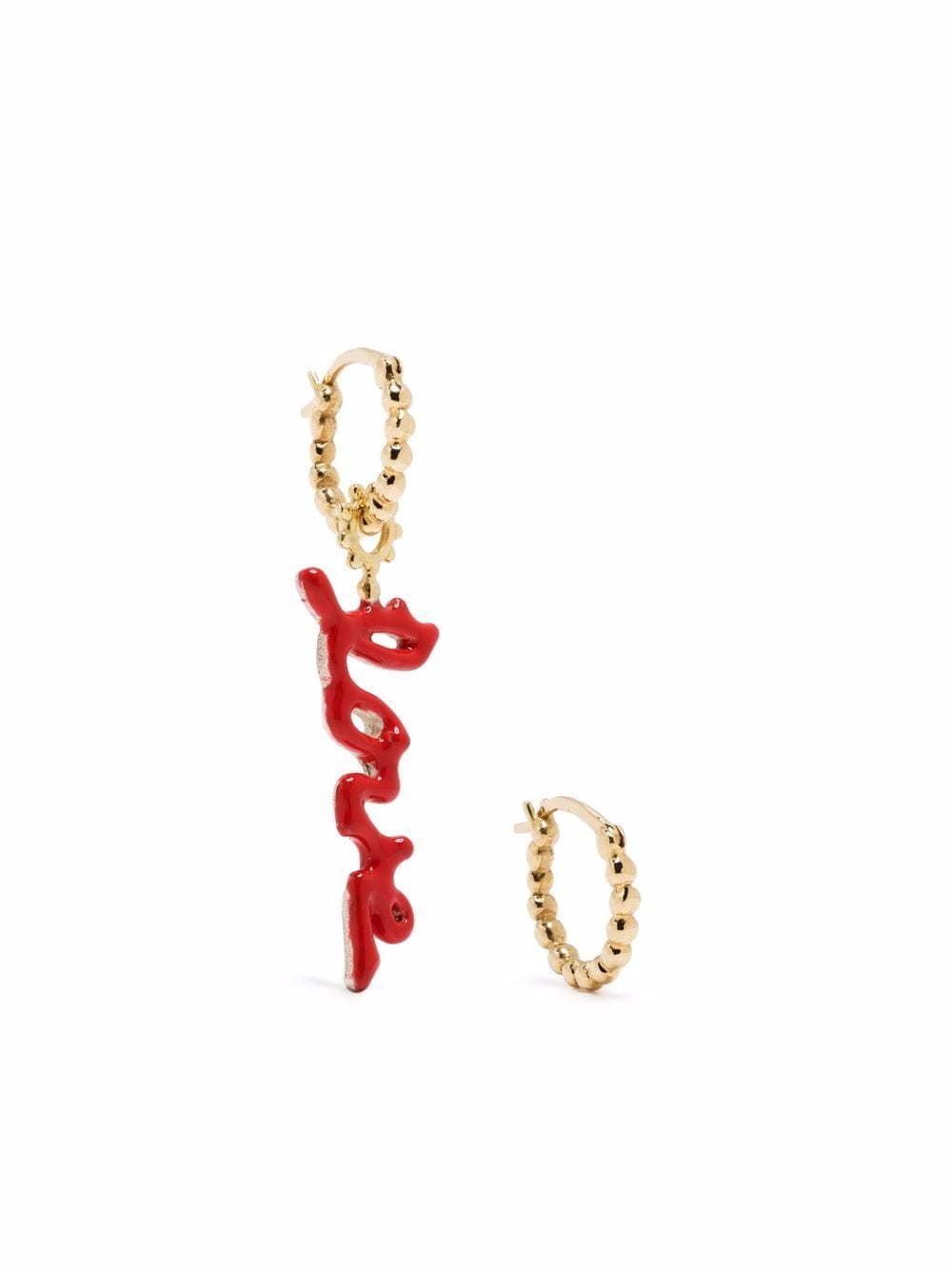 Gaya 18kt yellow gold mini love charm hoop earrings von Gaya