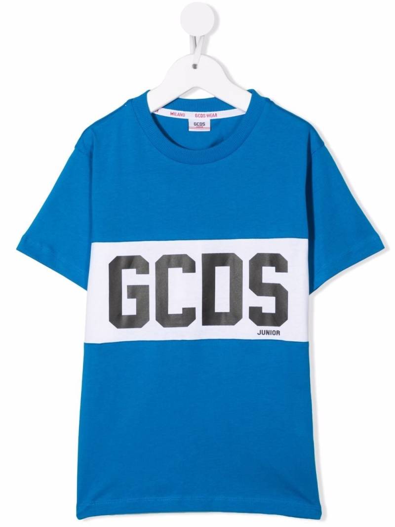 Gcds Kids cotton logo-print T-shirt - Blue von Gcds Kids