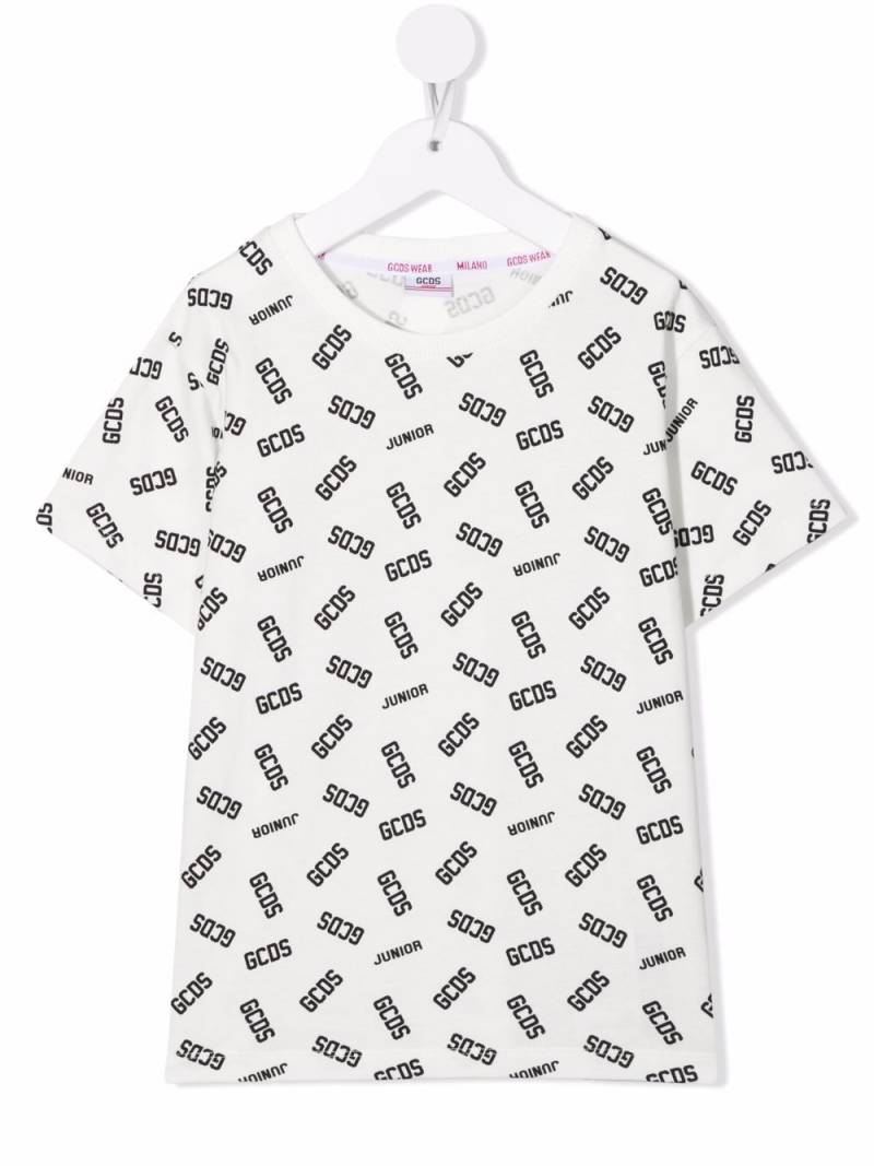 Gcds Kids cotton logo-print T-shirt - White von Gcds Kids