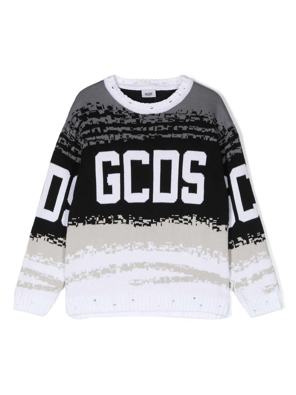 Gcds Kids intarsia-knit logo cotton sweatshirt - White von Gcds Kids