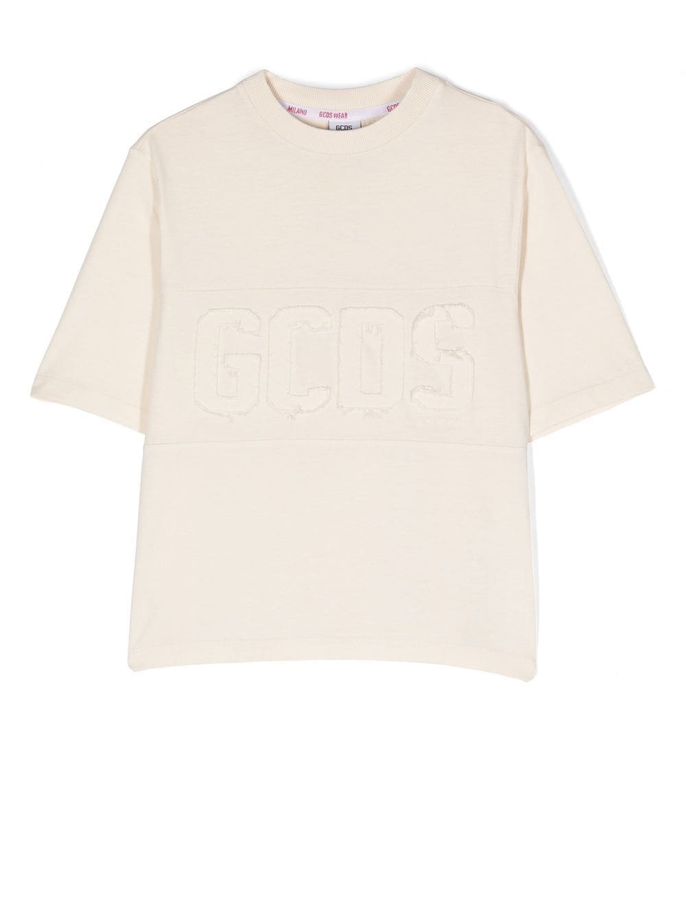 Gcds Kids logo-appliqué cotton T-shirt - Neutrals von Gcds Kids