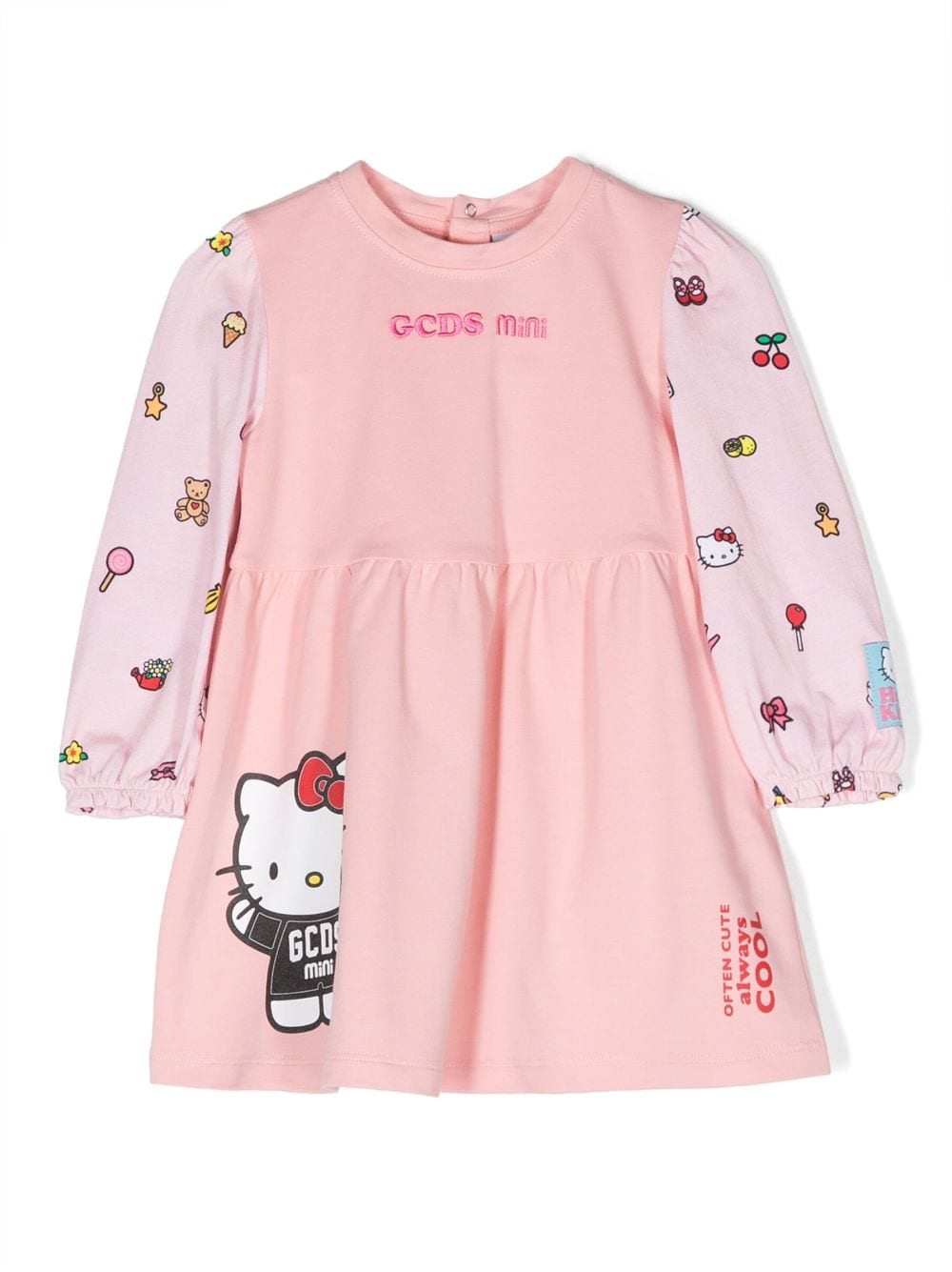 Gcds Kids logo-embroidered long-sleeve dress - Pink von Gcds Kids