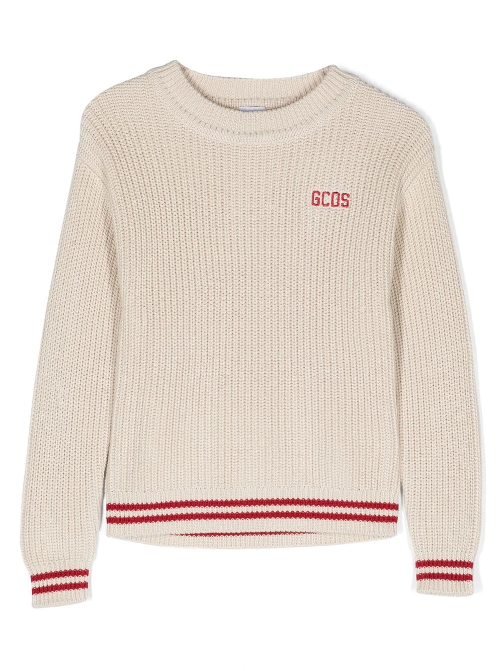 Gcds Kids logo intarsia-knit cotton jumper - Neutrals von Gcds Kids