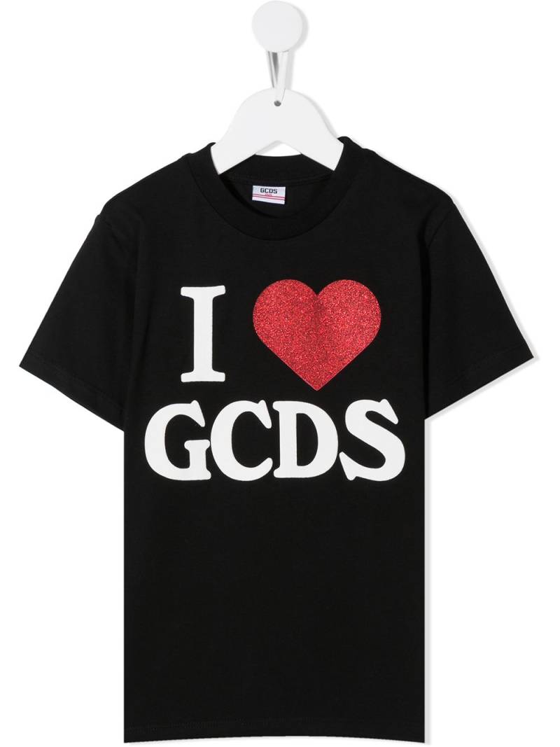 Gcds Kids logo-print T-shirt - Black von Gcds Kids