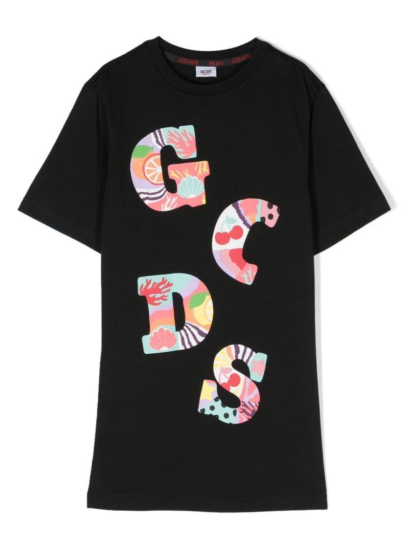 Gcds Kids logo-print T-shirt dress - Black von Gcds Kids