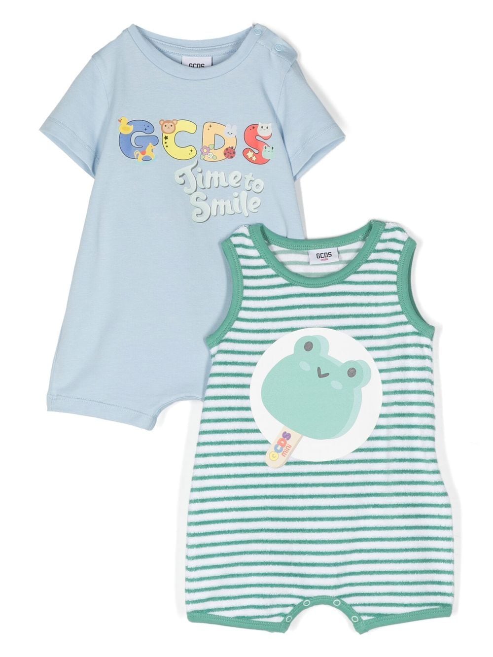 Gcds Kids logo-print babygrow set - Blue von Gcds Kids