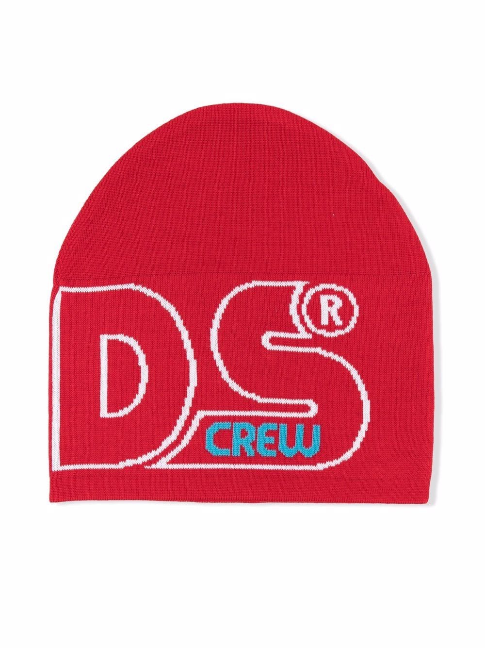 Gcds Kids logo print beanie - Red von Gcds Kids