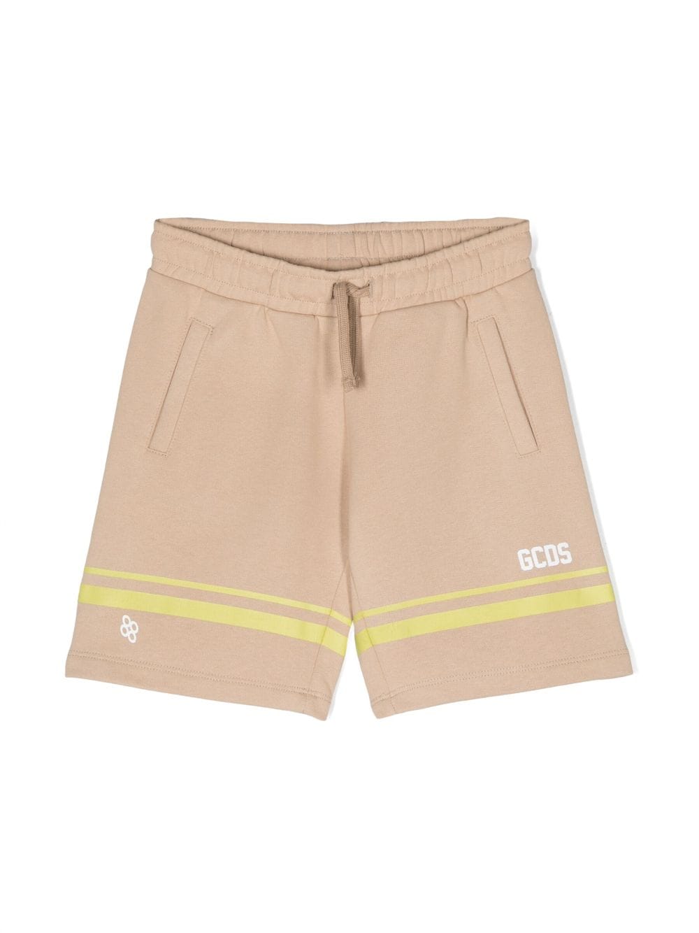 Gcds Kids logo-print cotton casual shorts - Neutrals von Gcds Kids