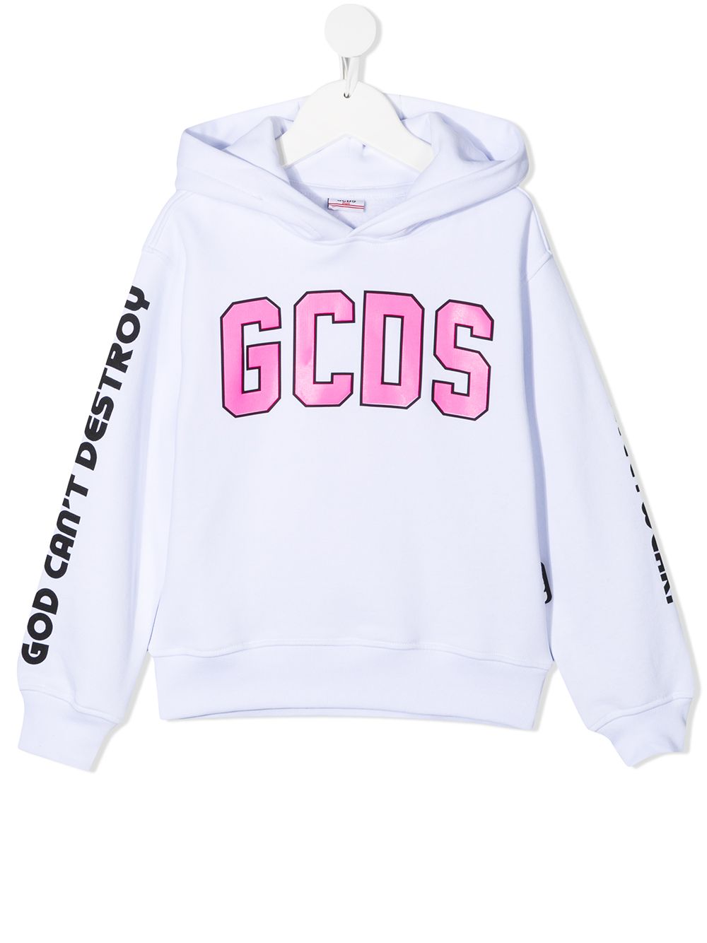 Gcds Kids logo-print cotton hoodie - White von Gcds Kids