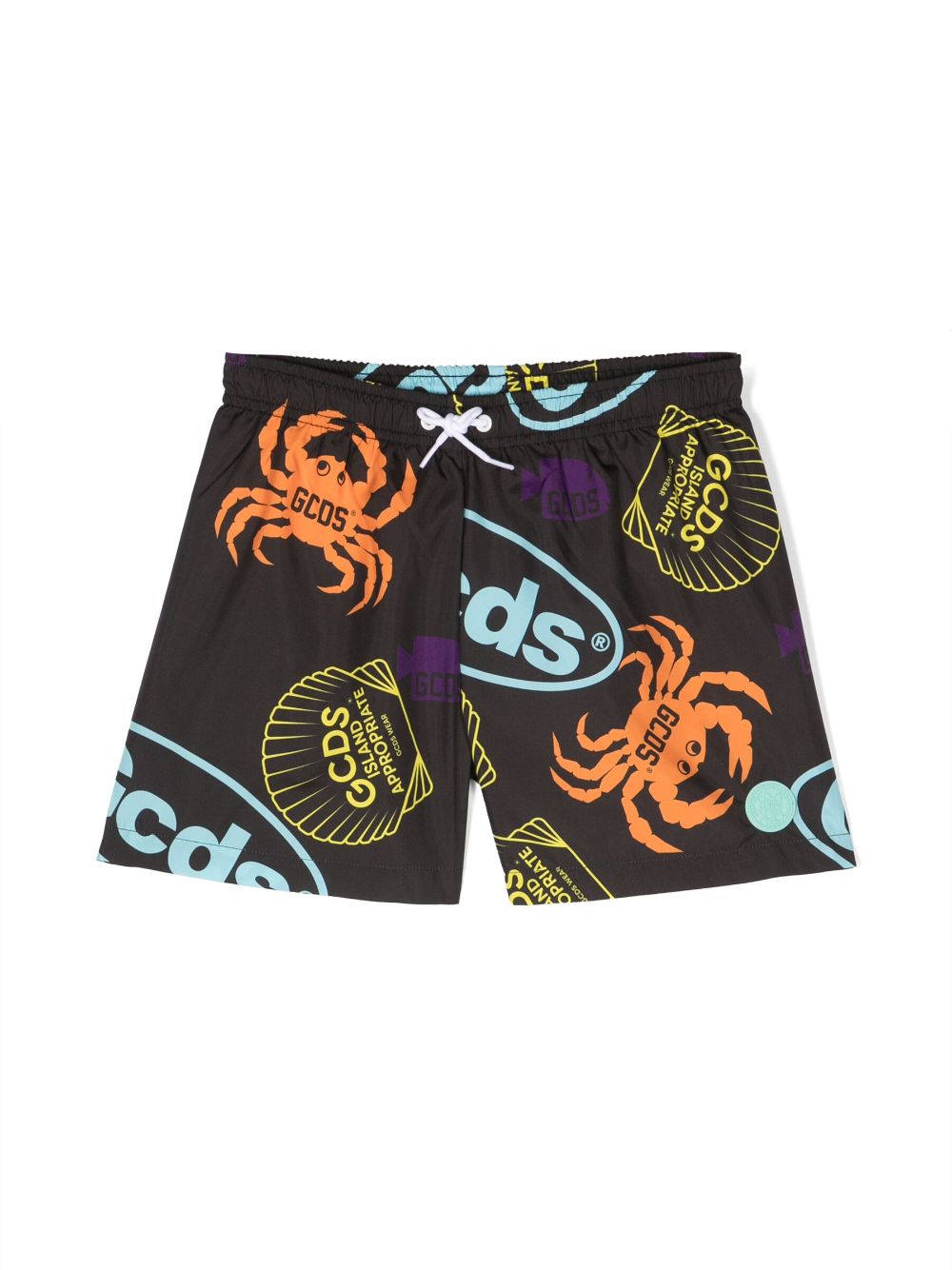 Gcds Kids logo-print drawstring-waist swim shorts - Black von Gcds Kids