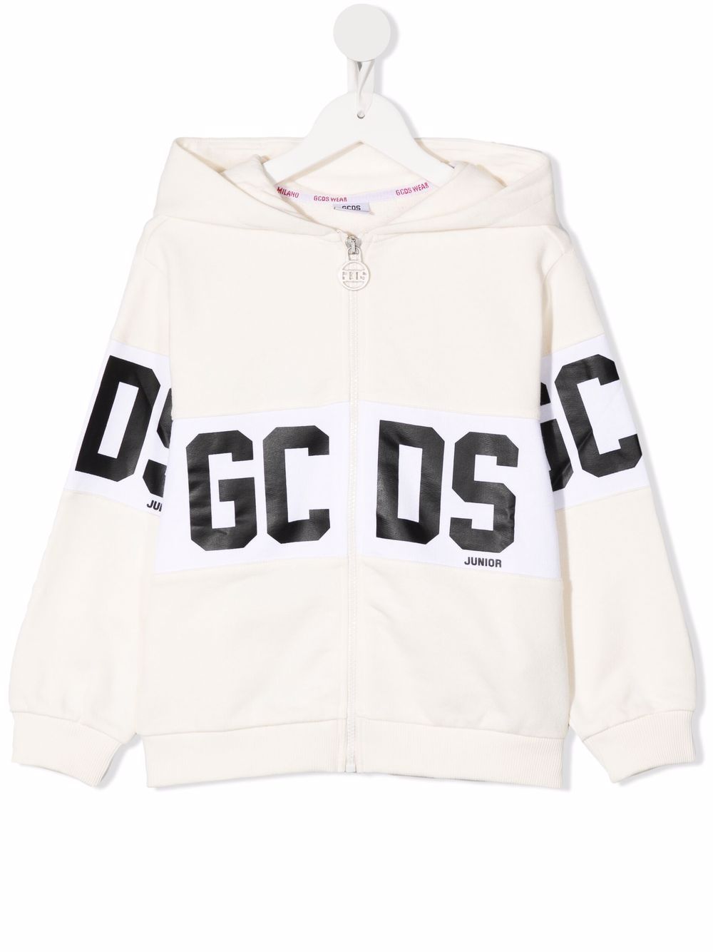Gcds Kids logo-print hooded jacket - White von Gcds Kids