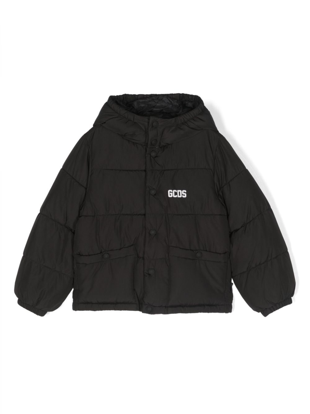 Gcds Kids logo-print padded hooded jacket - Black von Gcds Kids