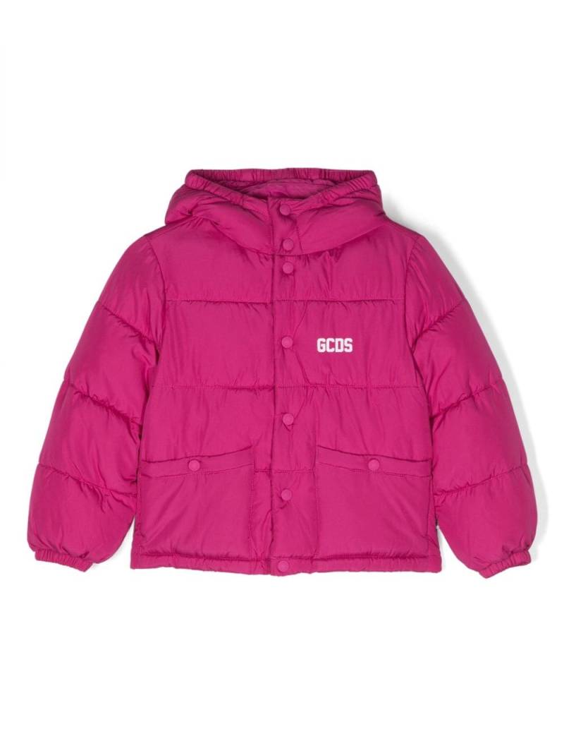 Gcds Kids logo-print padded hooded jacket - Pink von Gcds Kids