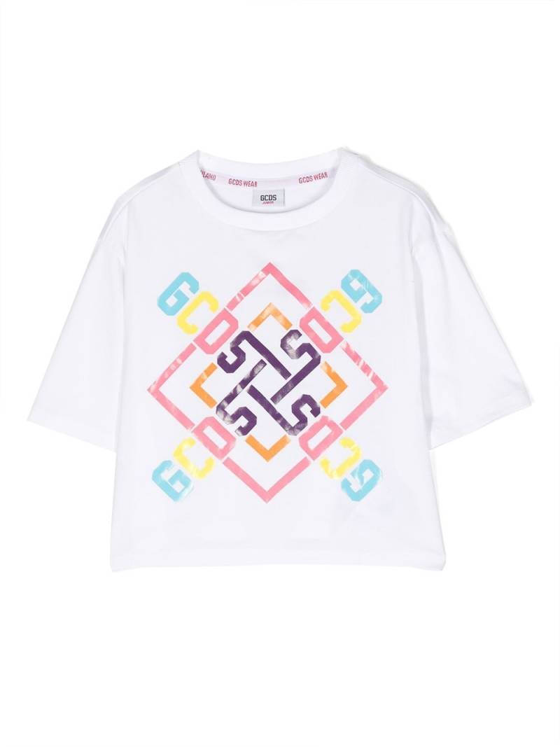 Gcds Kids logo-print short-sleeved T-shirt - White von Gcds Kids