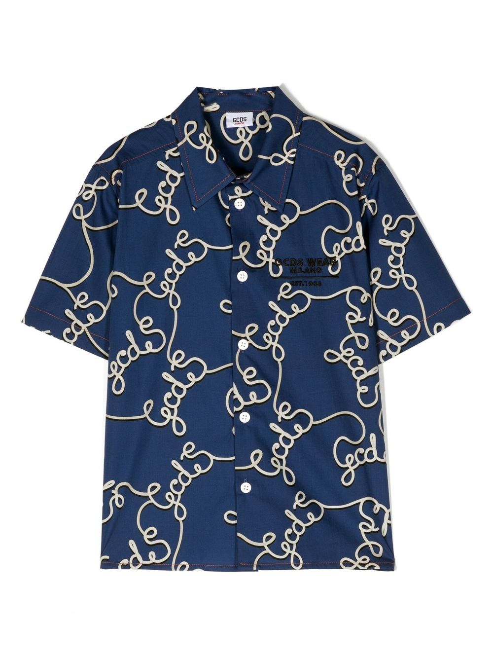 Gcds Kids logo-print short-sleeved shirt - Blue von Gcds Kids