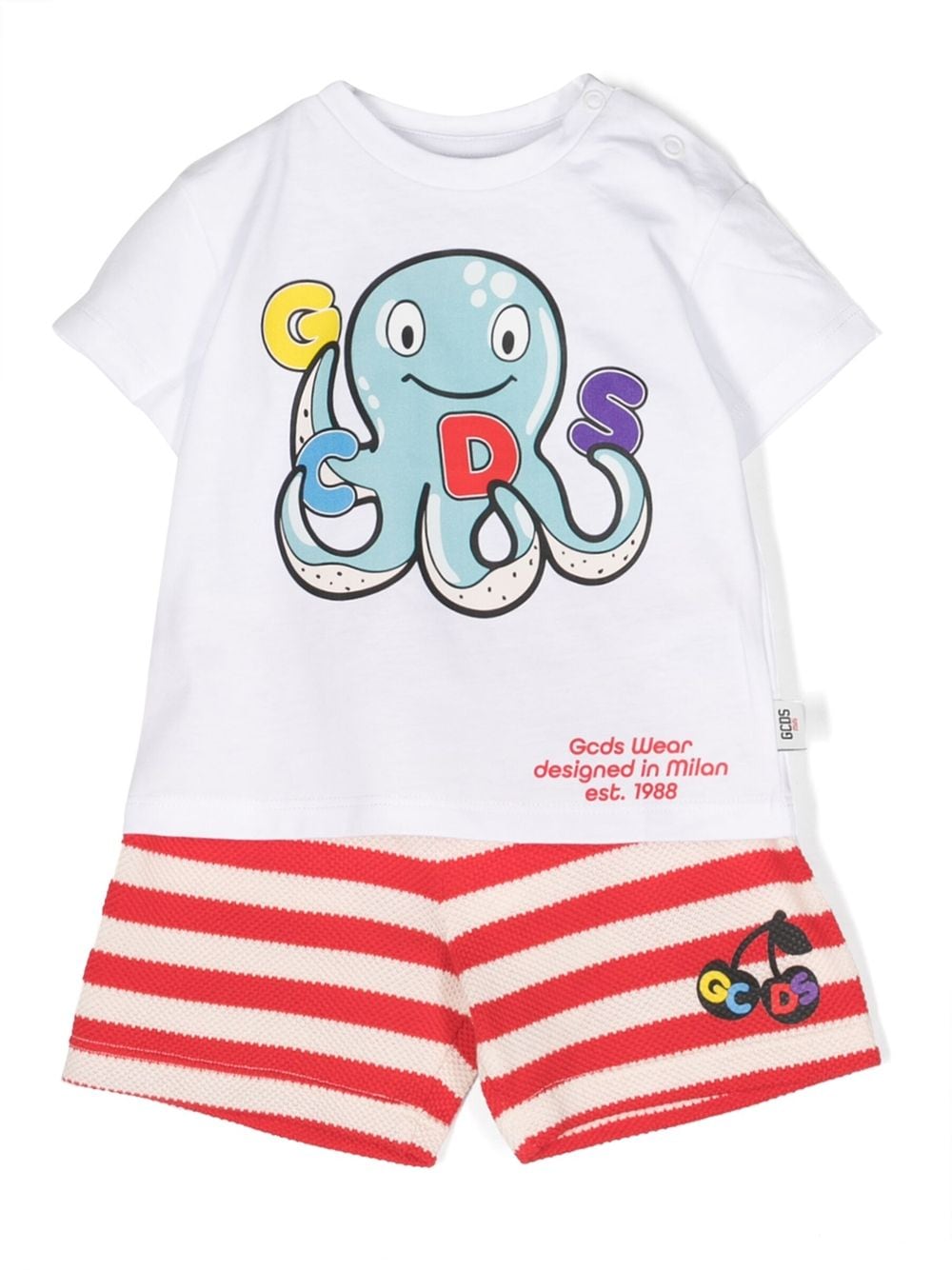 Gcds Kids logo-print striped set - White von Gcds Kids