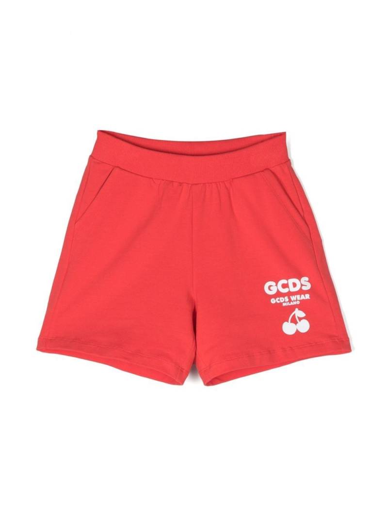 Gcds Kids logo-print track shorts - Red von Gcds Kids