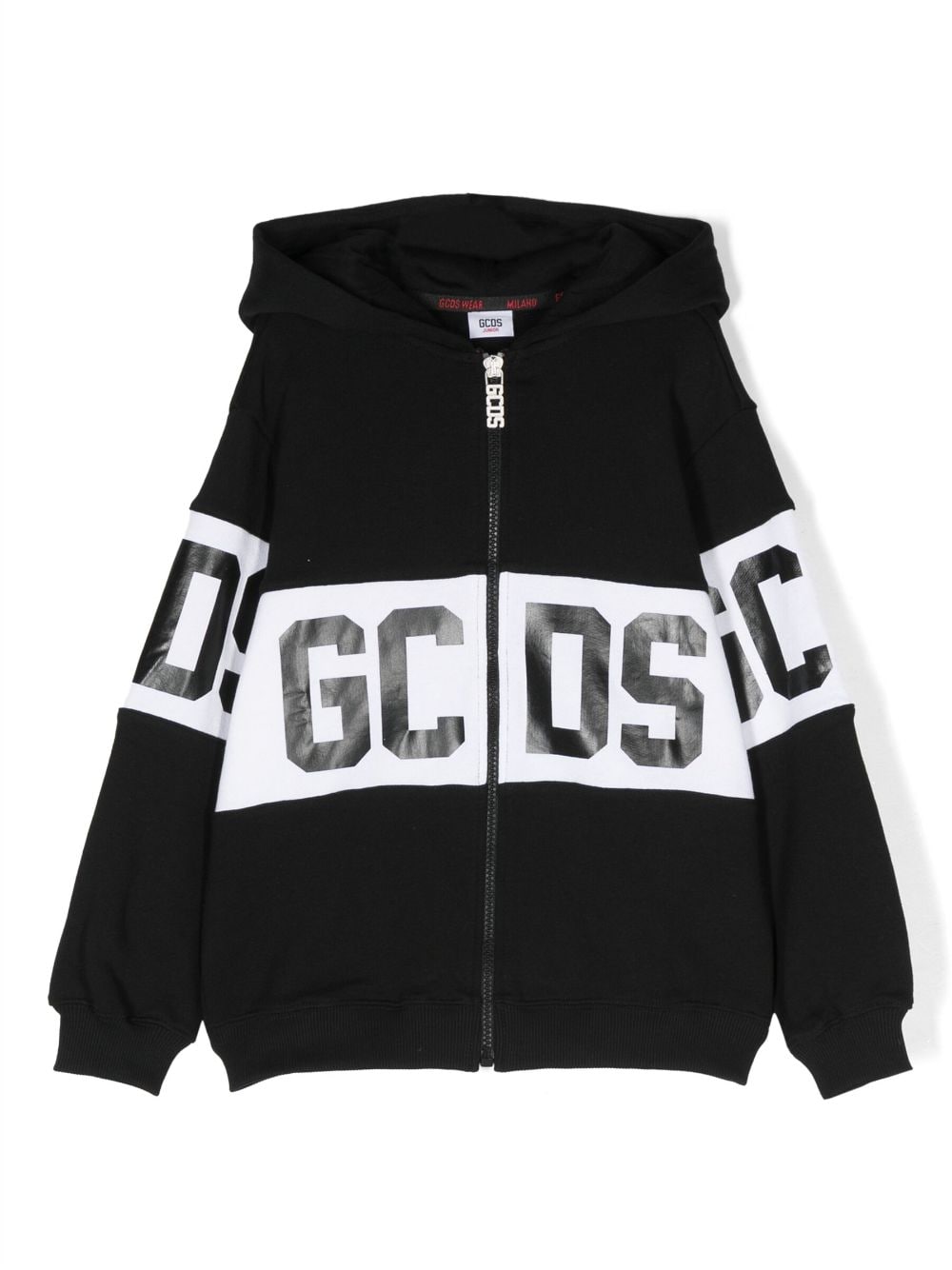 Gcds Kids logo-print zipped hoodie - Black von Gcds Kids