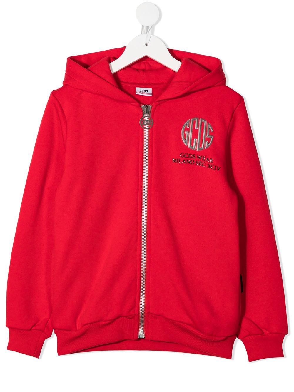 Gcds Kids logo-print zipped hoodie - Red von Gcds Kids