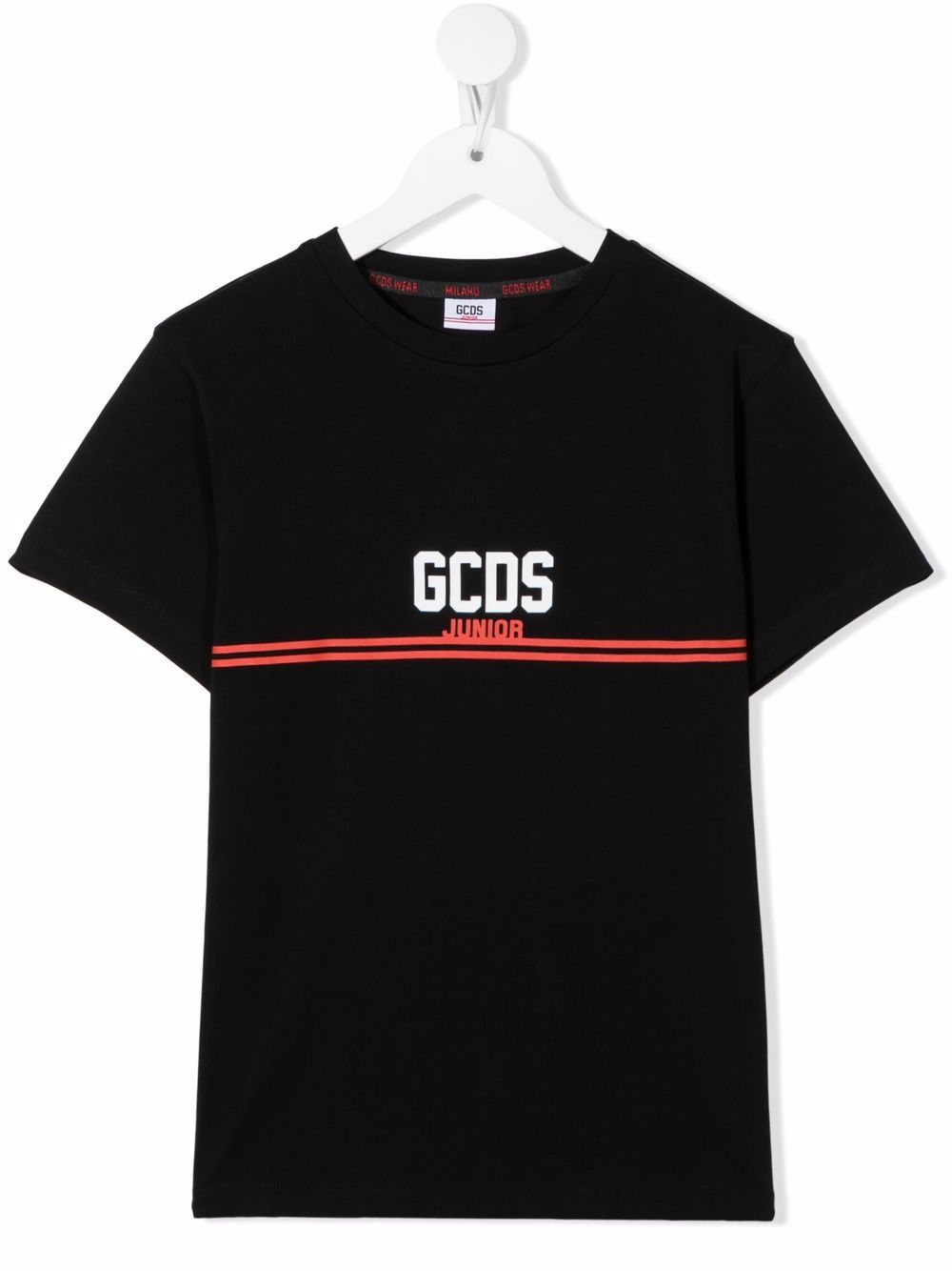 Gcds Kids logo-stripe print T-shirt - Black von Gcds Kids