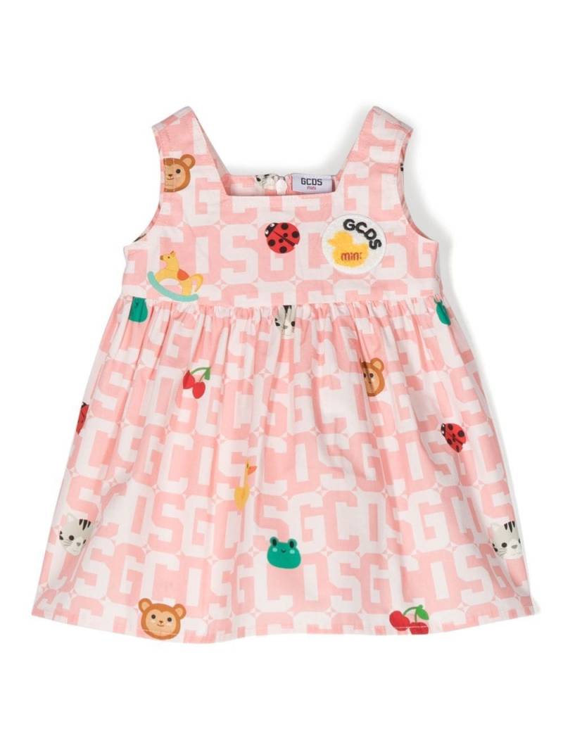 Gcds Kids monogram-pattern sleeveless dress - Pink von Gcds Kids
