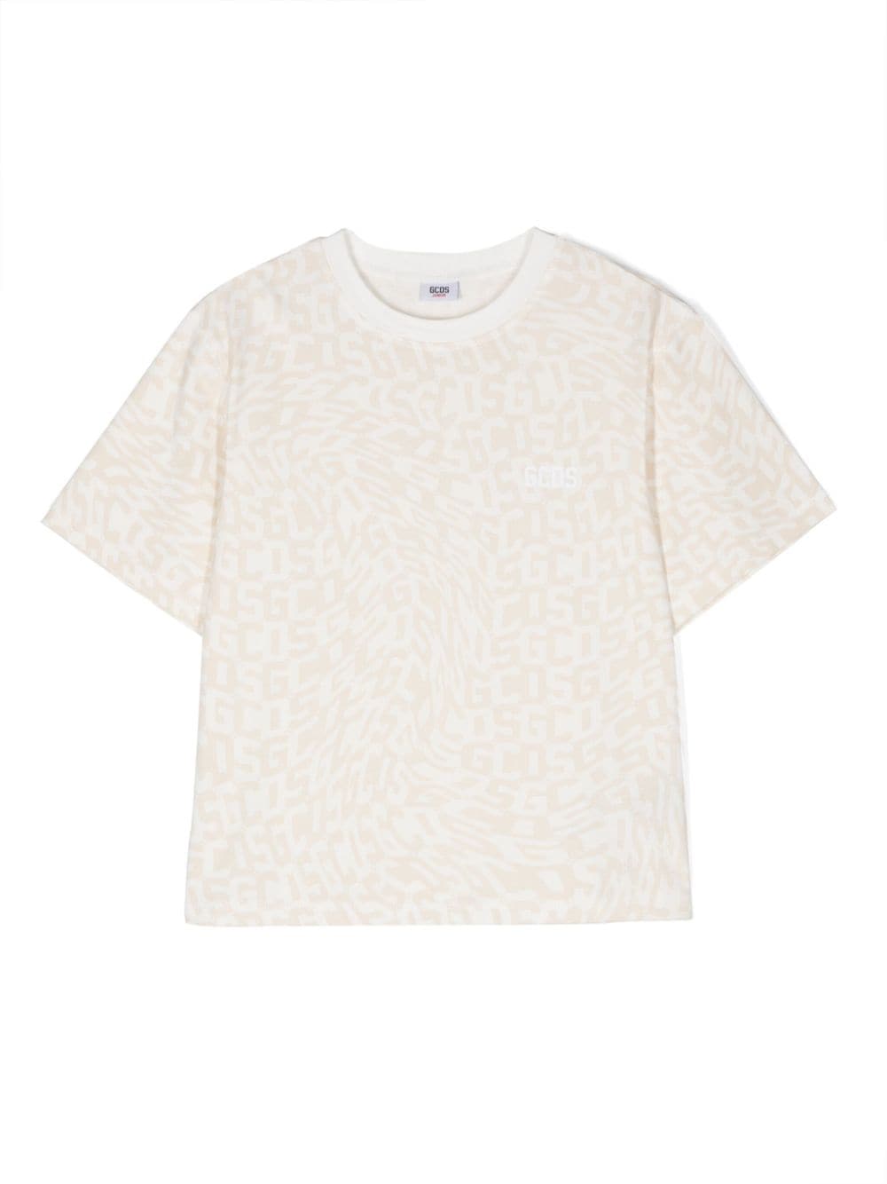 Gcds Kids monogram-print jersey T-shirt - Neutrals von Gcds Kids