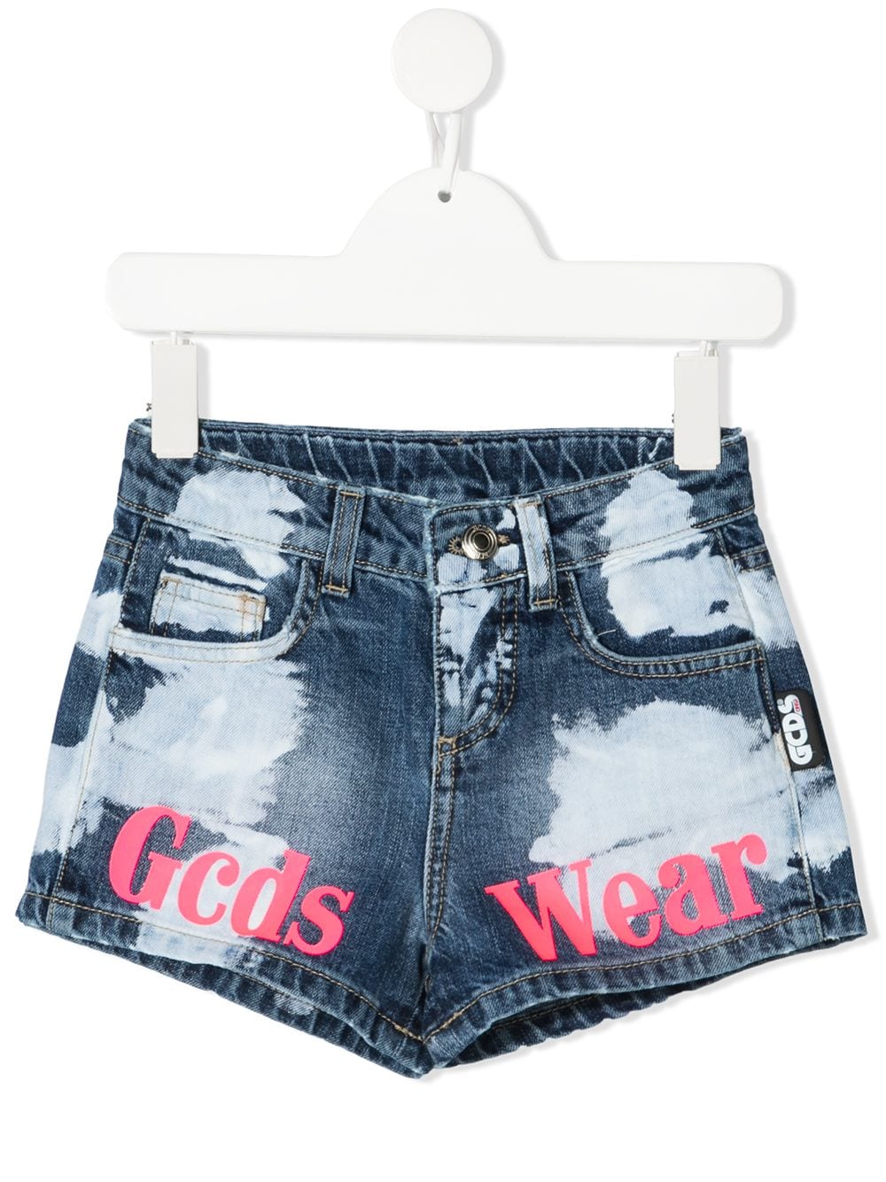 Gcds Kids painted denim shorts - Blue von Gcds Kids