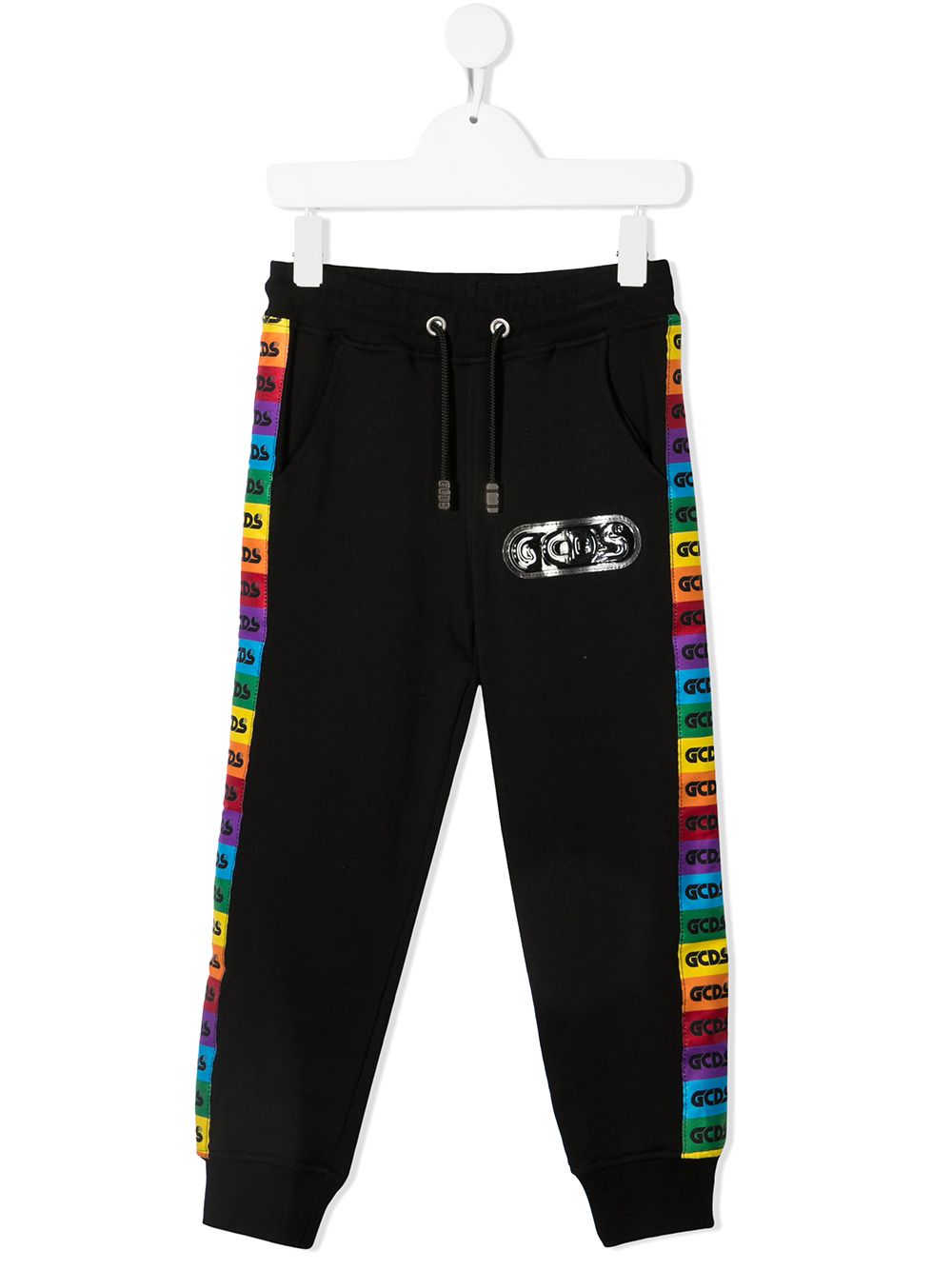 Gcds Kids rainbow logo-tape track pants - Black von Gcds Kids