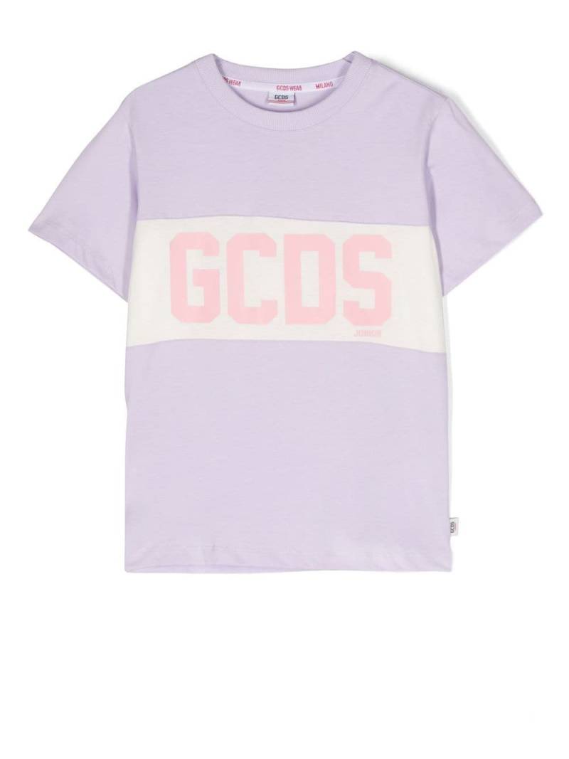 Gcds Kids two-tone logo-print T-shirt - Purple von Gcds Kids