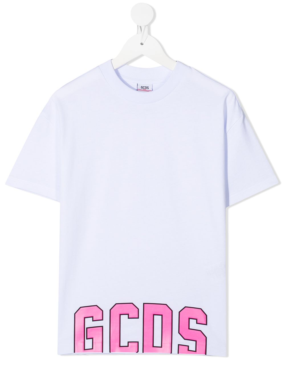 Gcds Kids varsity logo hem T-shirt - White von Gcds Kids
