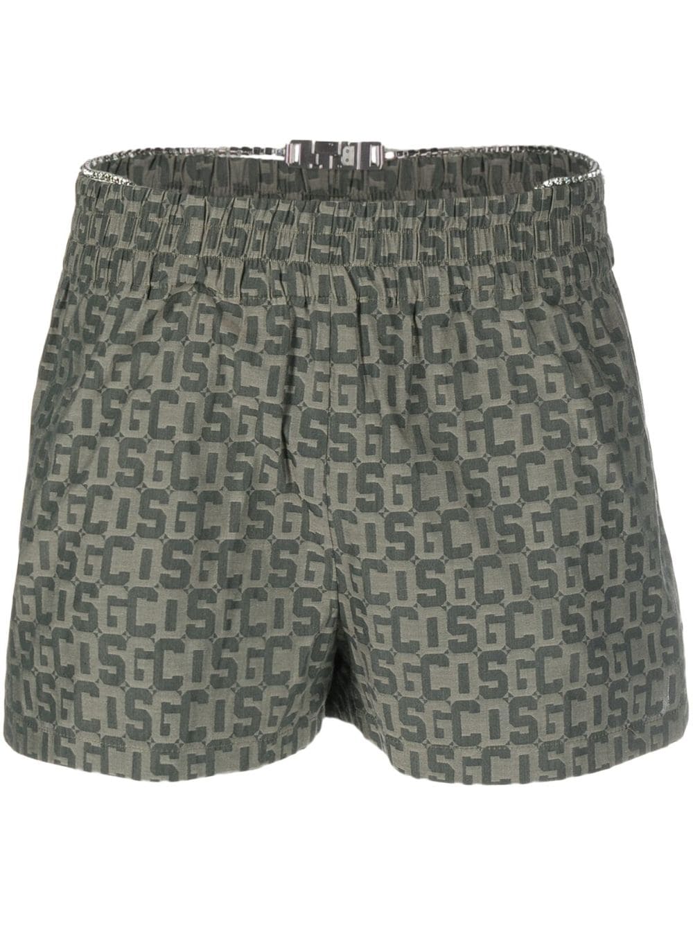 Gcds Bling monogram-print chain-belt shorts - Green von Gcds