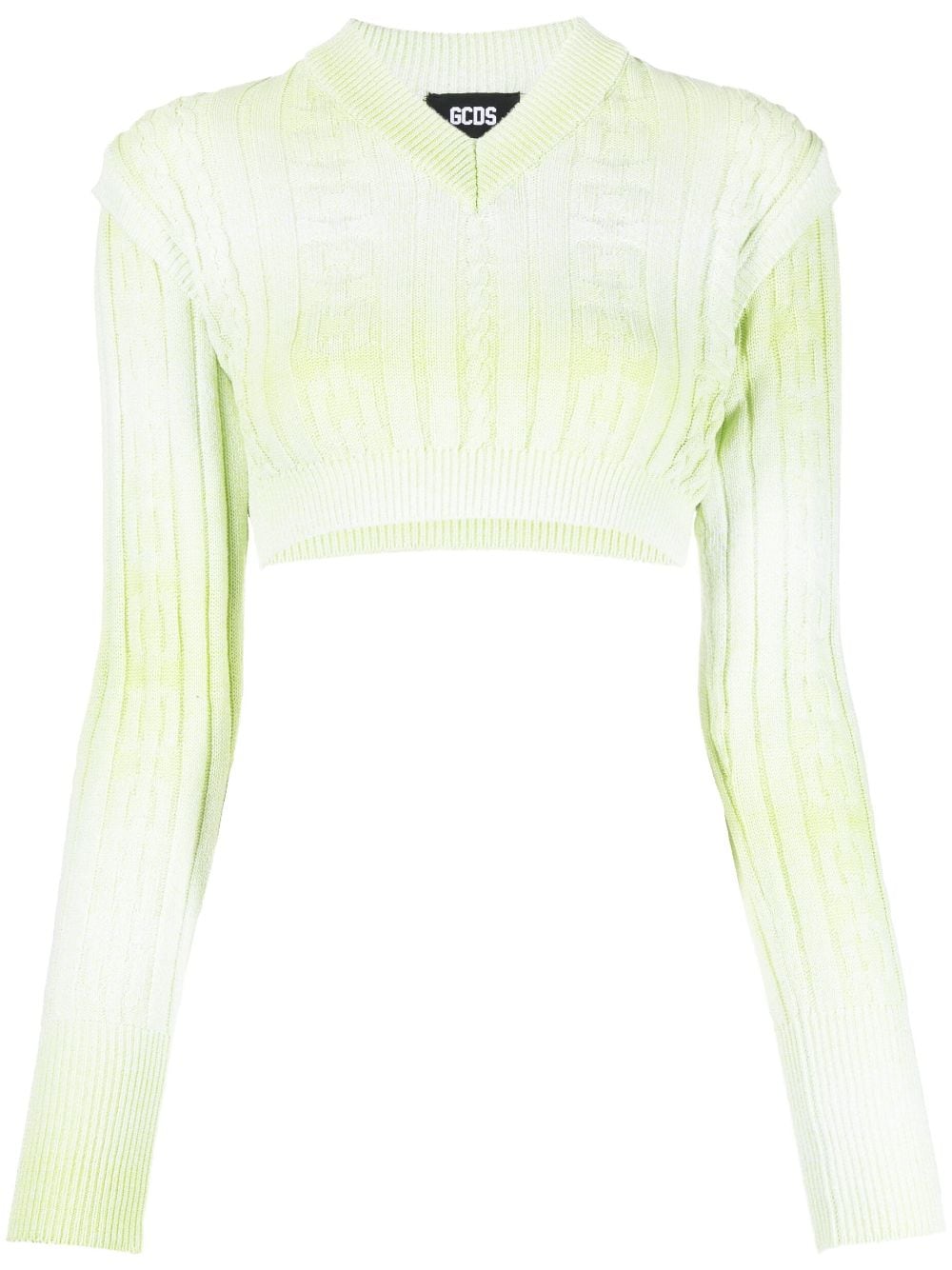 Gcds Braids faded-effect knitted crop top - Green von Gcds