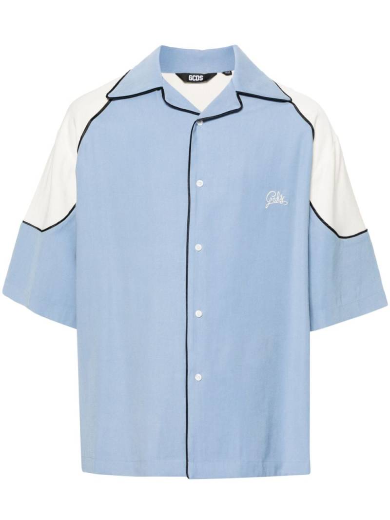 Gcds Comma cotton bowling shirt - Blue von Gcds