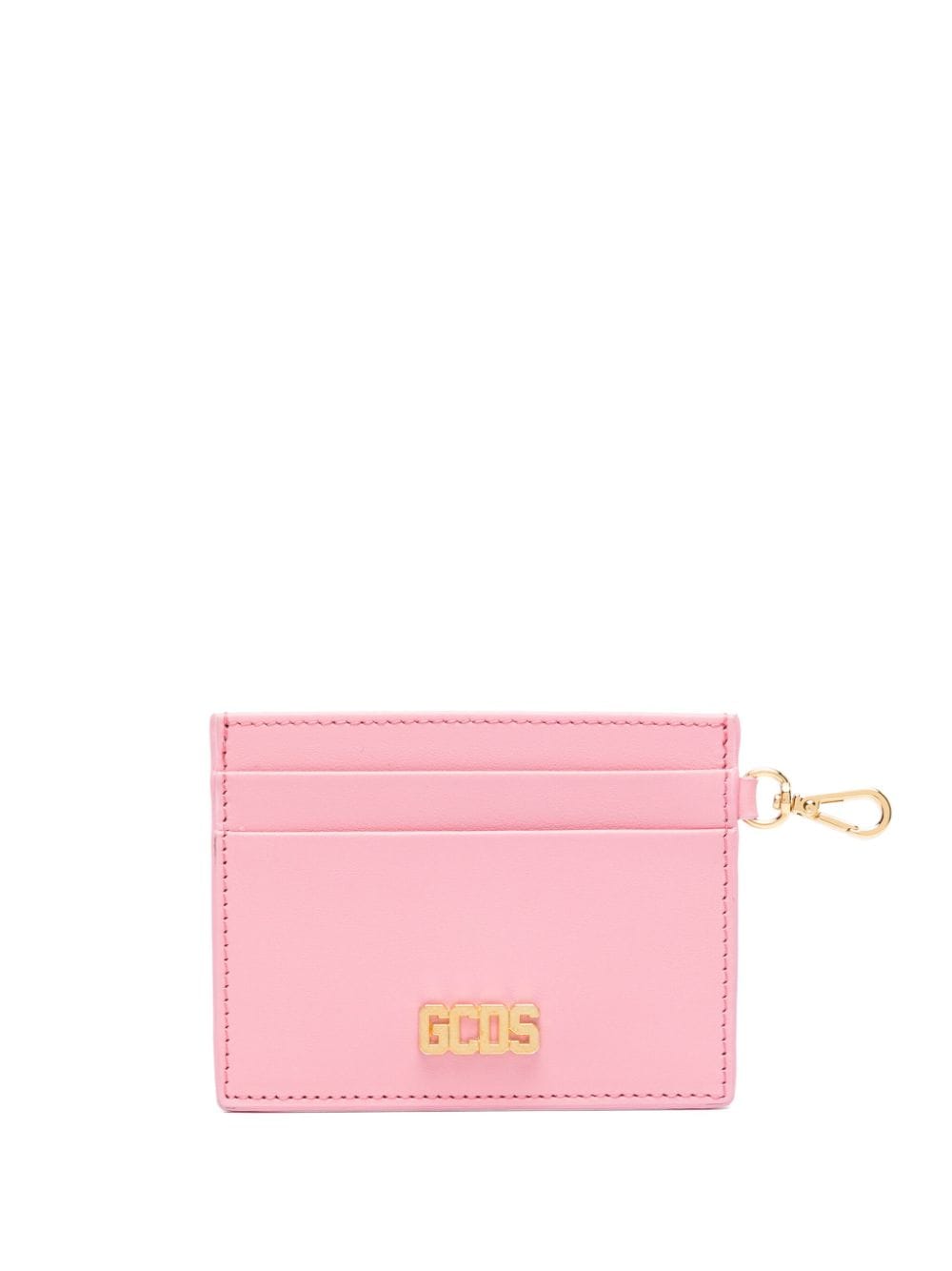 Gcds Comma logo-plaque leather cardholder - Pink von Gcds