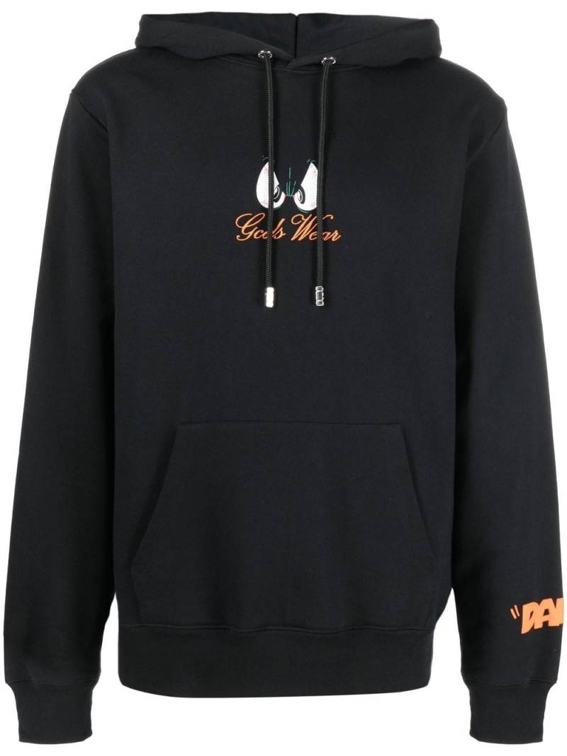 Gcds Daffy Duck-print drawstring hoodie - Black von Gcds