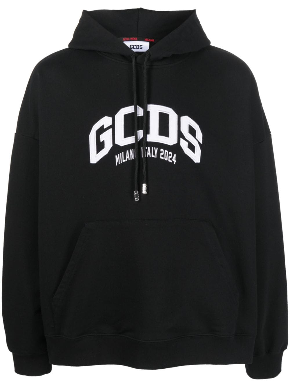 Gcds Lounge Logo cotton hoodie - Black von Gcds