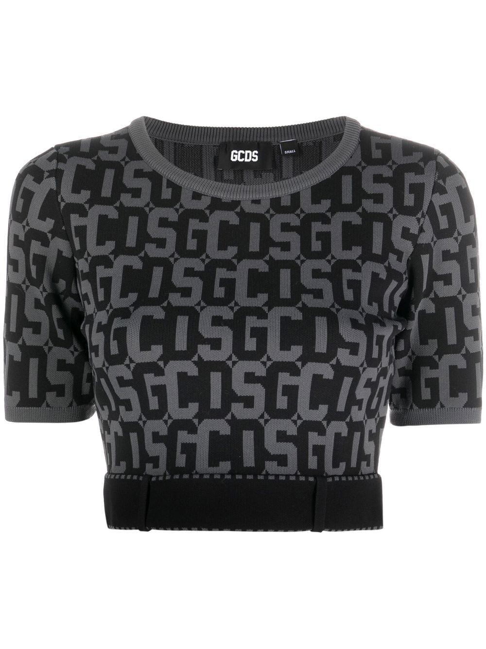 Gcds Matilda monogram cropped top - Black von Gcds