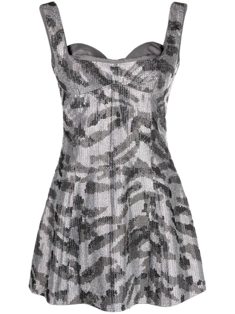 Gcds Mina Bell crystal-embellished minidress - Grey von Gcds