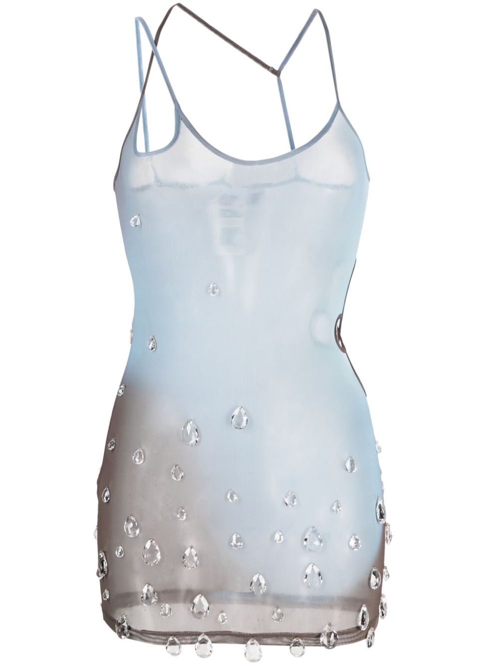 Gcds Sita crystal-drop tulle minidress - Blue von Gcds