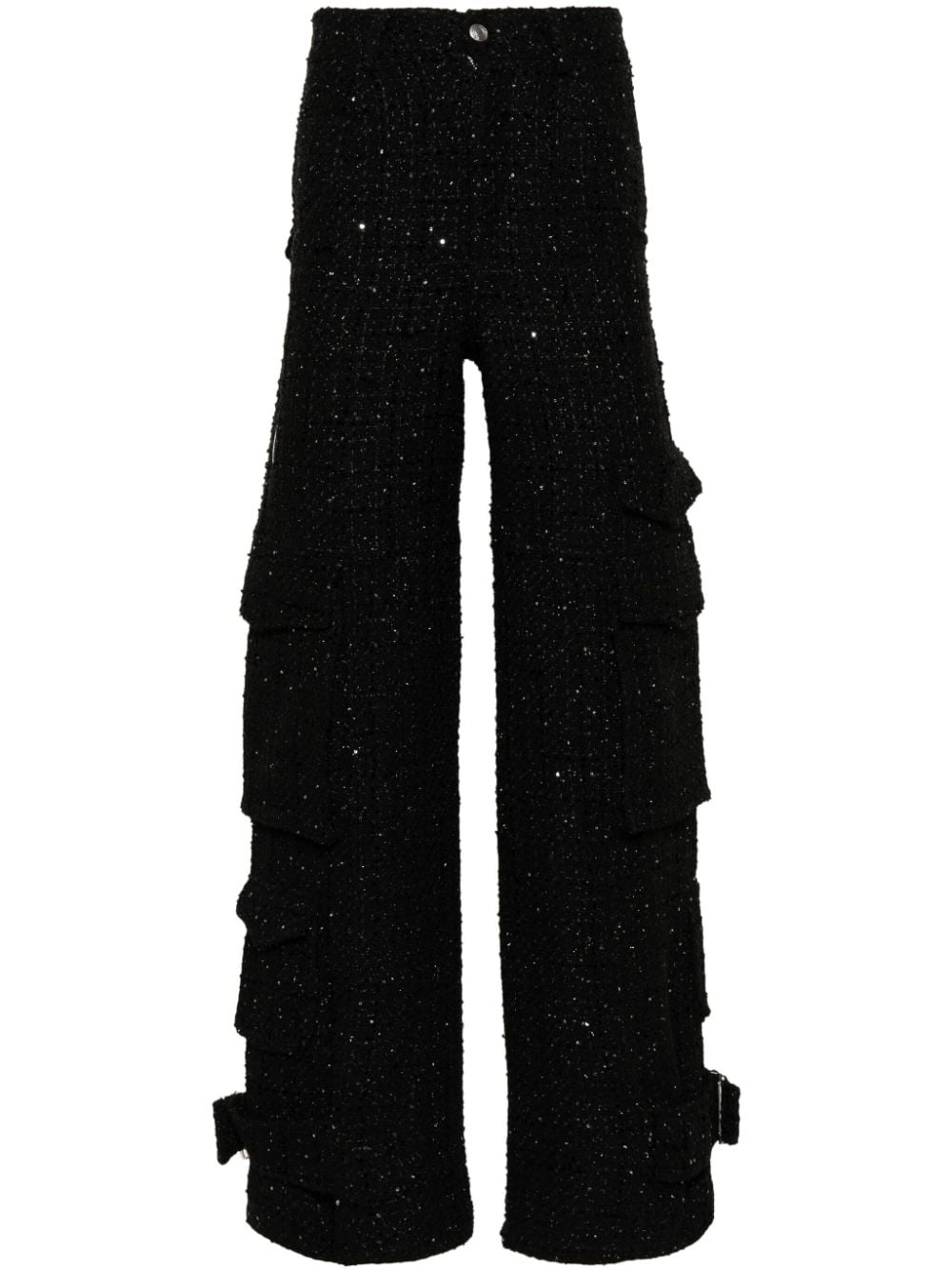 Gcds Ultracargo tweed wide-leg trousers - Black von Gcds