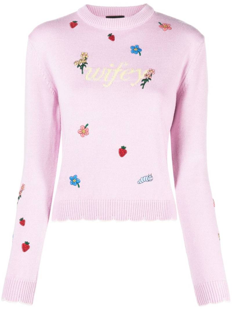 Gcds Wifey knitted jumper - Pink von Gcds