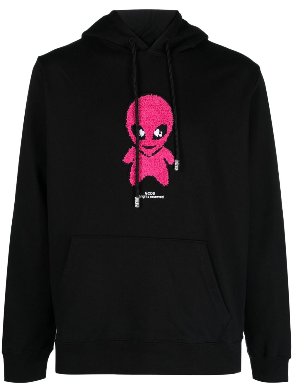 Gcds alien-patch cotton hoodie - Black von Gcds