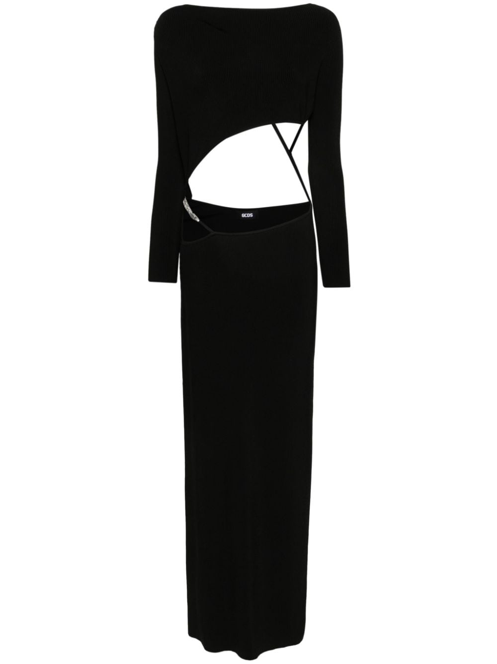 Gcds asymmetric ribbed maxi dress - Black von Gcds