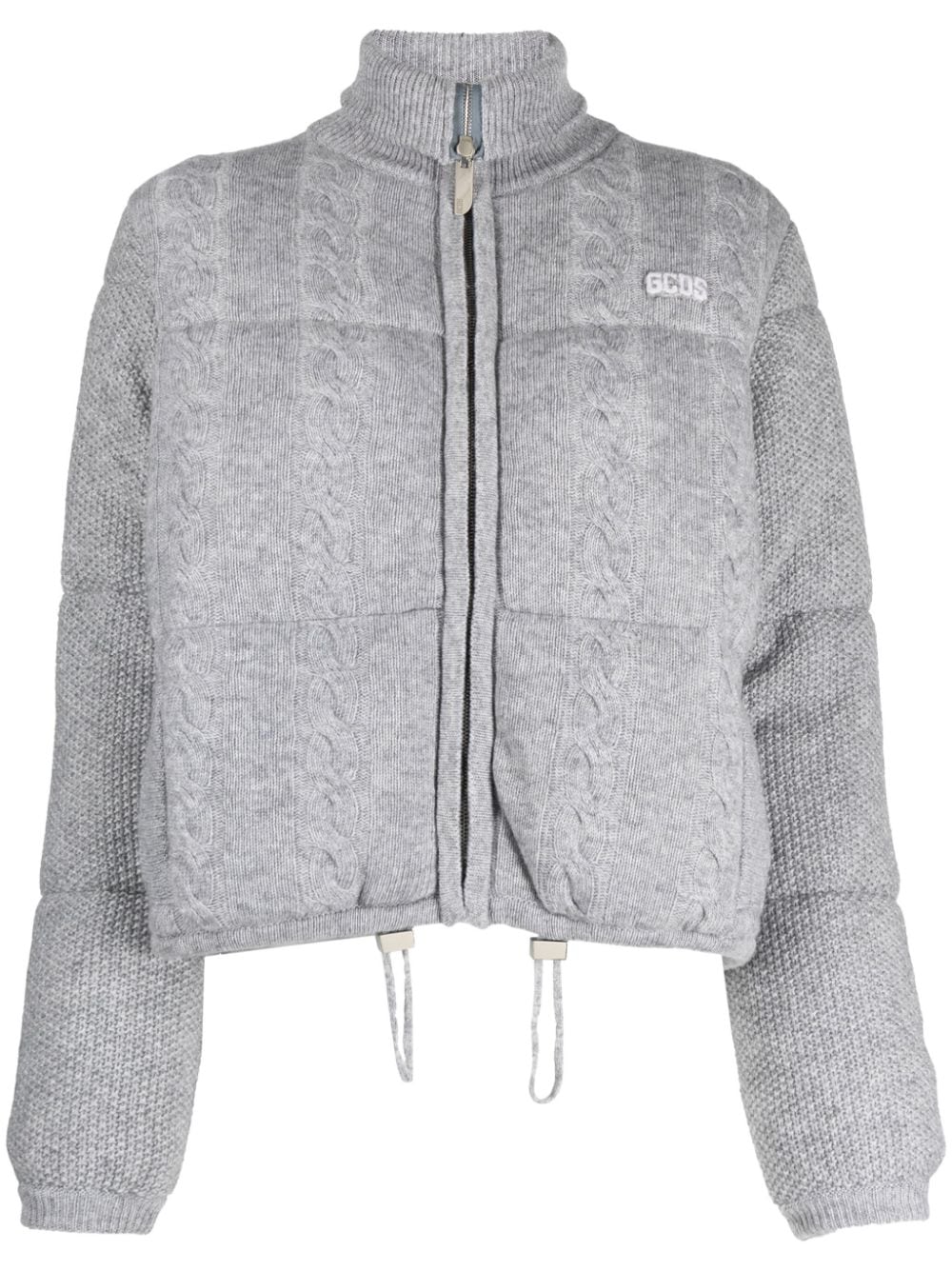 Gcds cable-knit zip-up bomber jacket - Grey von Gcds