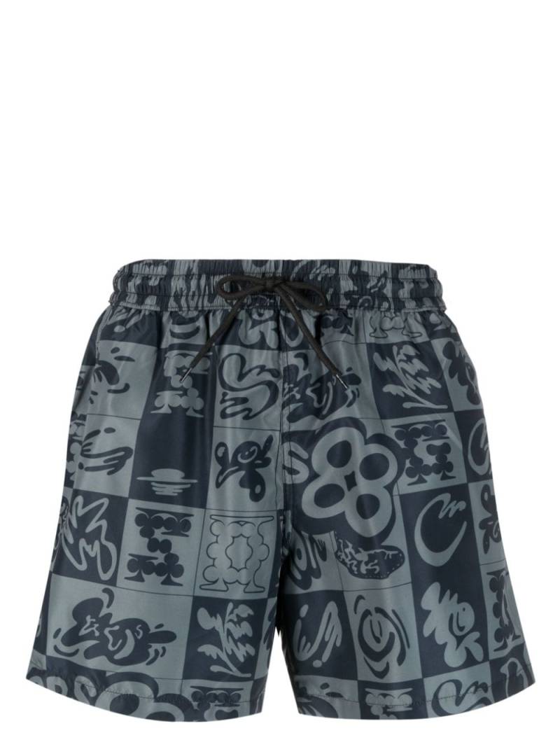 Gcds checkerboard-print swim shorts - Black von Gcds