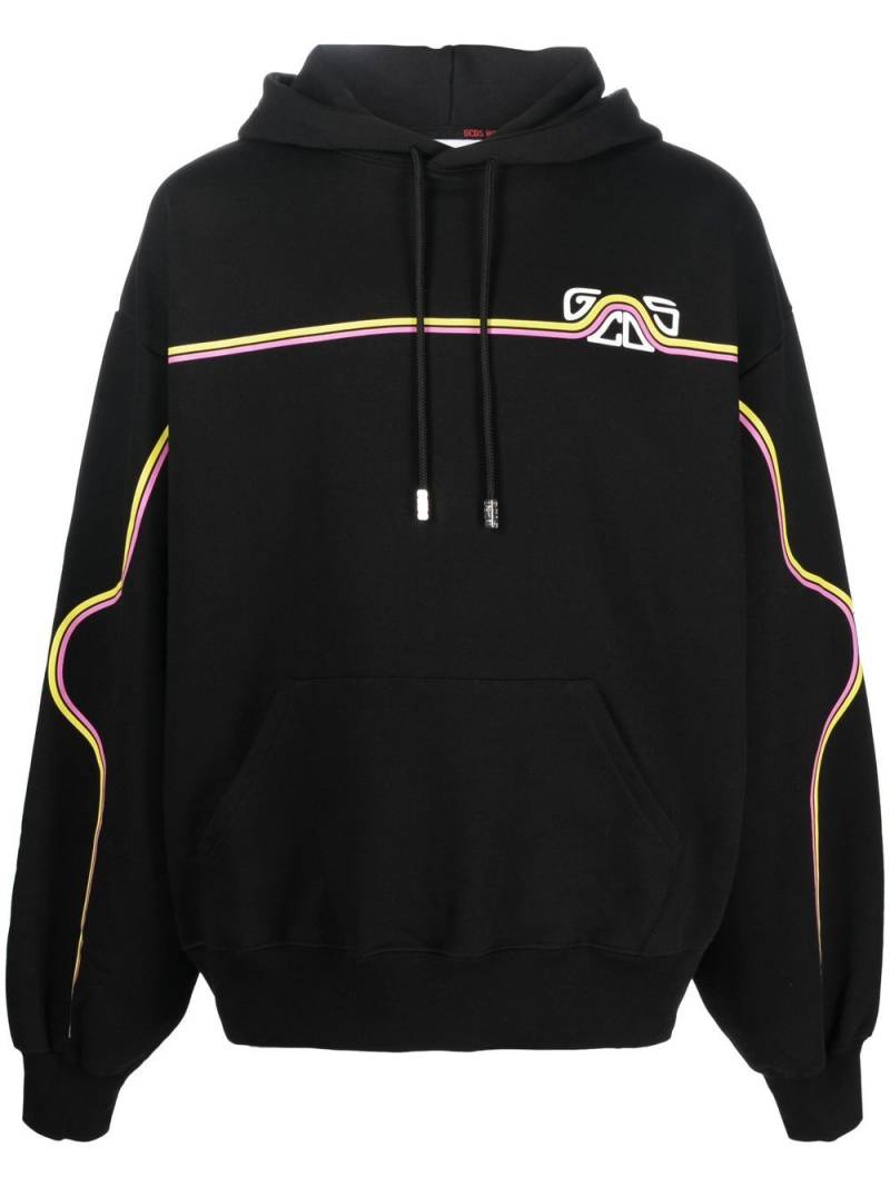 Gcds chest logo-print detail hoodie - Black von Gcds